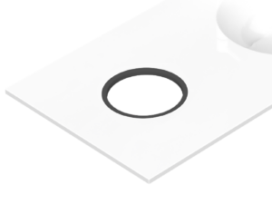 Paper bin opening with color ring (black)