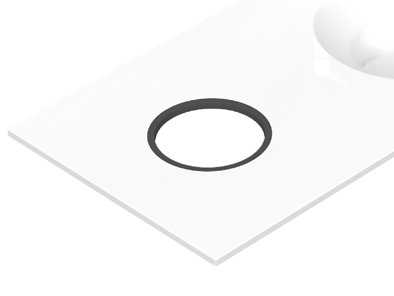 Paper bin opening with color ring (black)