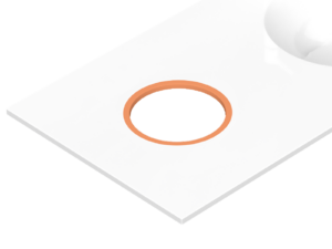 Paper bin opening with color ring (orange)
